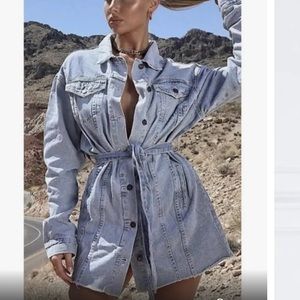 White fox boutique going out denim dress worn once M/L